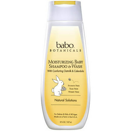 Babo Botanicals Oatmilk Calendula Moisturizing Baby Shampoo and Wash, 8 fl