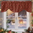 thumbnail image 5 of Tie Up Valance Curtain for Kitchen,Vintage Christmas Tartan Plaid Rod Pocket Short Curtains Adjustable Tie-Up Shade Valances,Red Green Buffalo Checker Window Treatment for Bathroom Living Room, 5 of 8