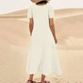 thumbnail image 6 of New Summer Maxi Dresses for Womens 2024 Plus Size Fashion Color Casual Sleeveless Round Neck Pocket Dress Beach Casual Maxi Sundress, 6 of 6