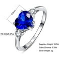 thumbnail image 2 of NUNCAD Heart Promise Ring Created Blue Sapphire 925 Sterling Silver for Women, 2 of 5