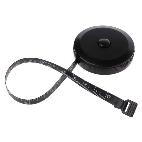 Black Soft Tape Measure Retractable Measuring for Body Fabric Sewing Tailor Cloth Knitting Craft Weight Loss Measurements Retractable Black Double Scales Rulers (1.5M/60-inch)