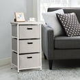 thumbnail image 4 of Gymax 3-Drawer Fabric Dresser Storage Tower Vertical Foldable Pull Bins Bedroom White, 4 of 10