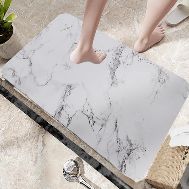 Alfombrilla de baño de tierra de diatomeas Macarena Patrón de mármol 60 cm x 39 cm x 0,9 cm