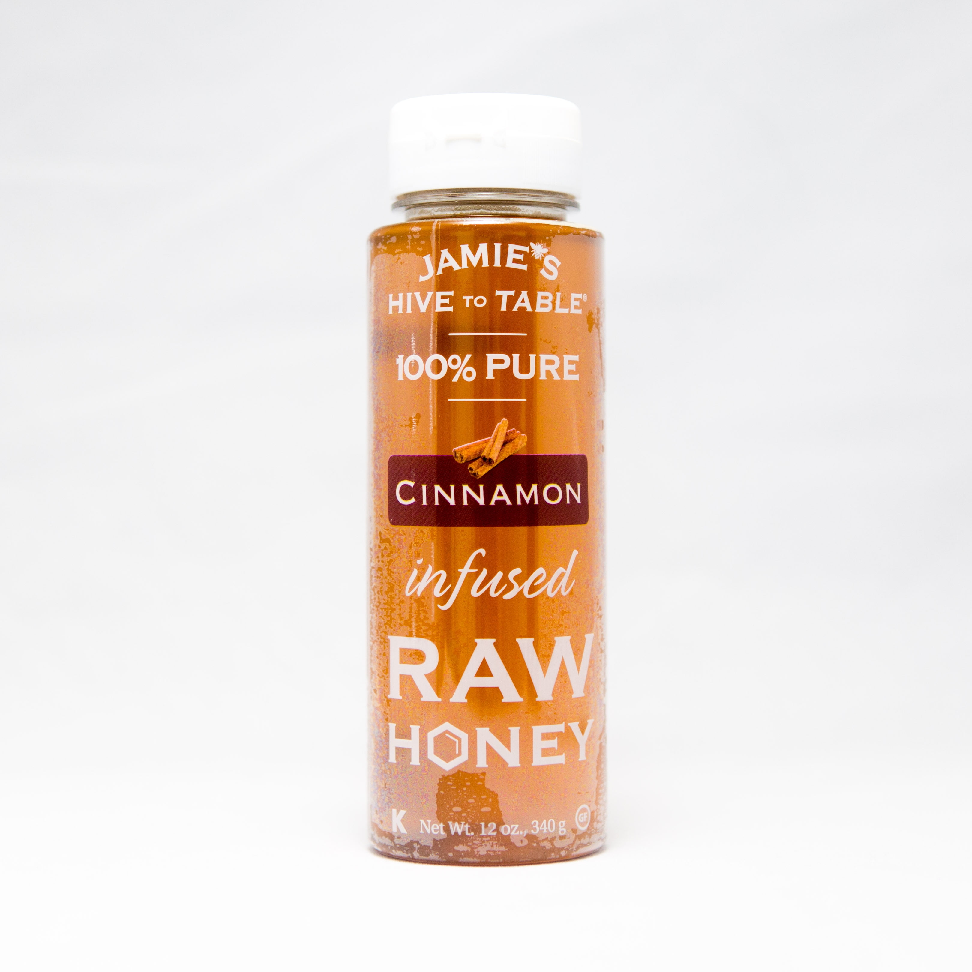 Jamie's Hive to Table, Cinnamon Infused 100 Raw Pure Honey, 12 Oz