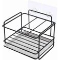 thumbnail image 1 of Kitchen Sponge Holder, Sponge Holder, Kitchen Sink Organizer, with Adhesive, for Dishwasher Liquid Soap Brush Towel Drainer Bathroom (Black), 1 of 4