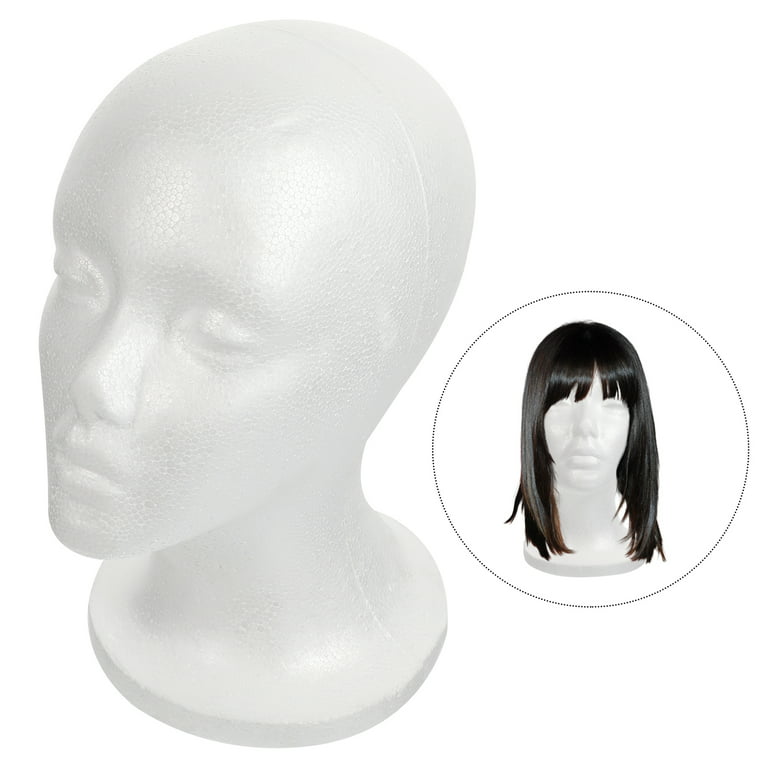 2pcs Froth Female Mannequin Head Wigs Glasses Cap Display Holder