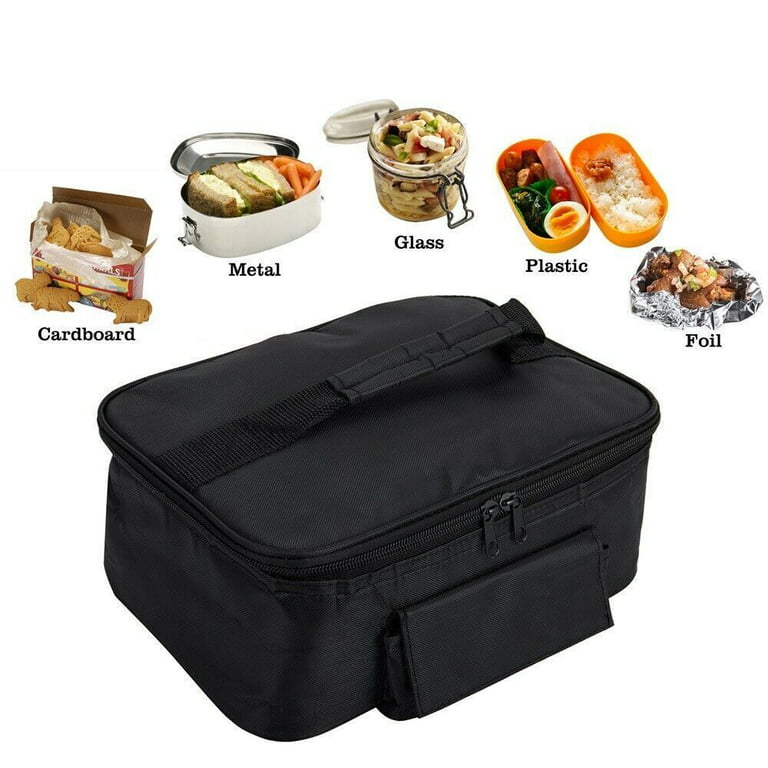 Portable Food Warmer with 12V Vehicle Plug Electric Lunch Box for Reheating  Meals in Vehicles and Trucks (Black) 