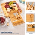 thumbnail image 3 of Tabla de Quesos Bluelander, Juego de Tablas y Cuchillos, Diseño Cuadrado, Bambú, 3 of 5