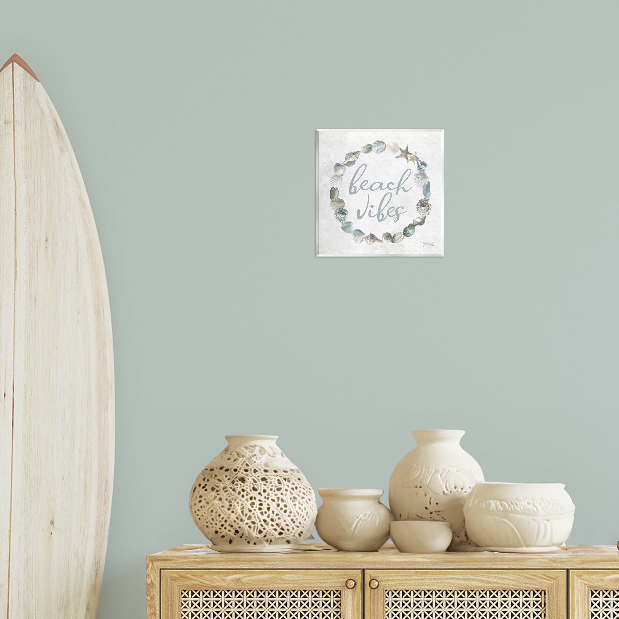 Stupell Industries Beach Vibes with Shells Animals & Insects Painting Unframed Art Print Wall Art, 12 x 12