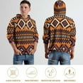 thumbnail image 4 of African Print Hoodie, Double hat sweater (Color:Brown Aztec Print; Size:S;), 4 of 8