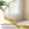 thumbnail image 6 of Fahomiss 32"x36" Gold Bathroom Wall Mirror, Floral Decorative Metal Framed Vanity Mirror, 6 of 9