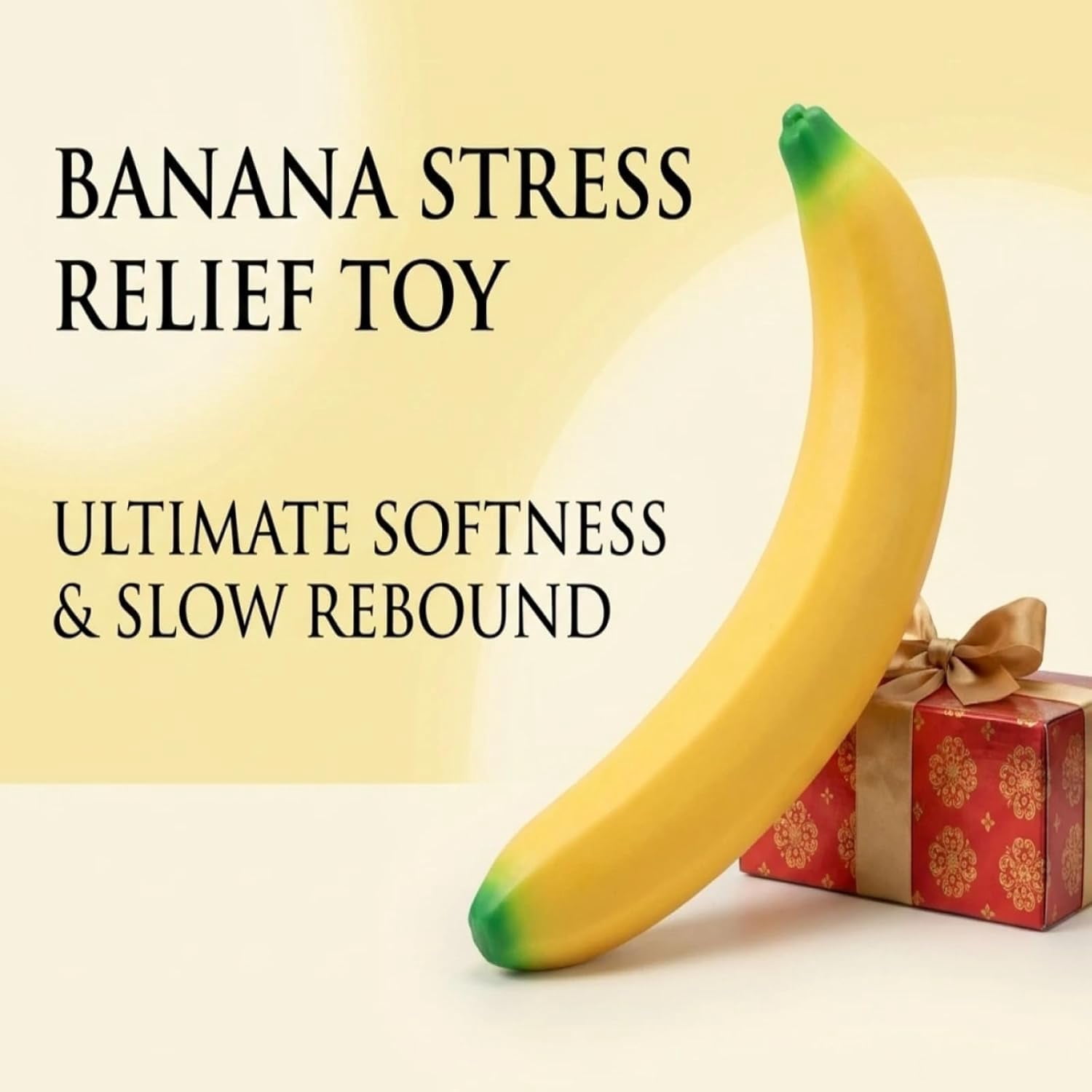Banana Squishies Toys, Squeeze Ball Sensory Toys for Adult Novelty Bananas Anxiety Relief (Yellow, Big)