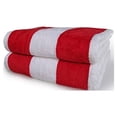 thumbnail image 2 of Cabana Striped Beach Towels 30x60 2-Pack (Salsa Red) Terry Velour 11.7 Lbs per Doz 100% Cotton, 2 of 2