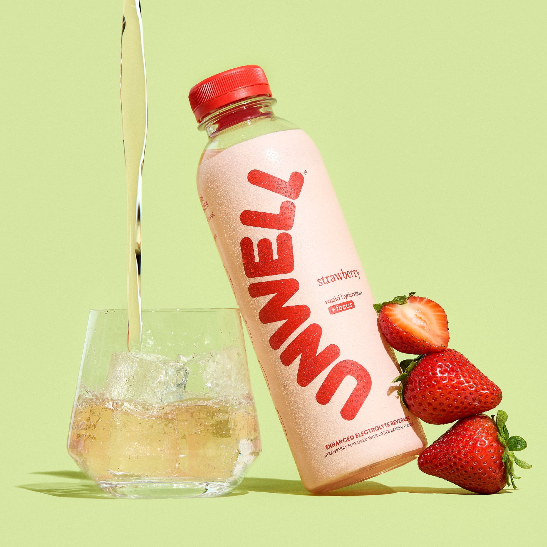 Unwell Hydration Electrolyte Drink for Rapid Hydration + Focus – Strawberry 16.9 fl oz