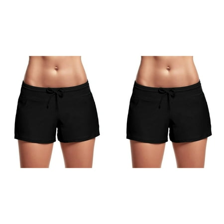 2 Pack High Women Bottoms Swim Bikini Waist Shorts Briefs Ruched Bottom Beach Swimwears Tankinis Set Bathing Suit Shorts Boys Ladies Swimsuit Bathing Suit Shorts Bottoms for Women Swim Shorts for
