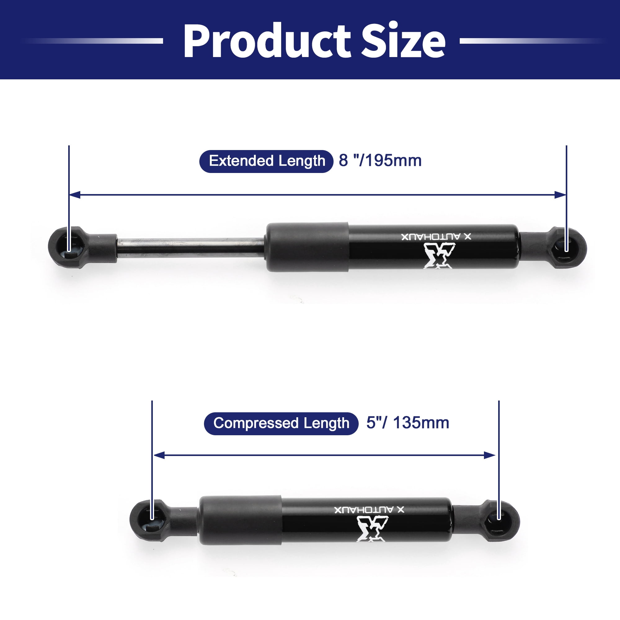 Unique Bargains Lift Supports Struts Shocks Gas Spring for RV Car 5 inch/135mm 250N Black