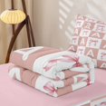 thumbnail image 5 of Homewish Coquette Bowknot Zipper Full Size Comforter Sets with Fitted Sheet and 2 Pillowcases,Pink A Alphabet Zipper Bedding Set For Bow Lovers,Pink Reversible,4-Piece, 5 of 7