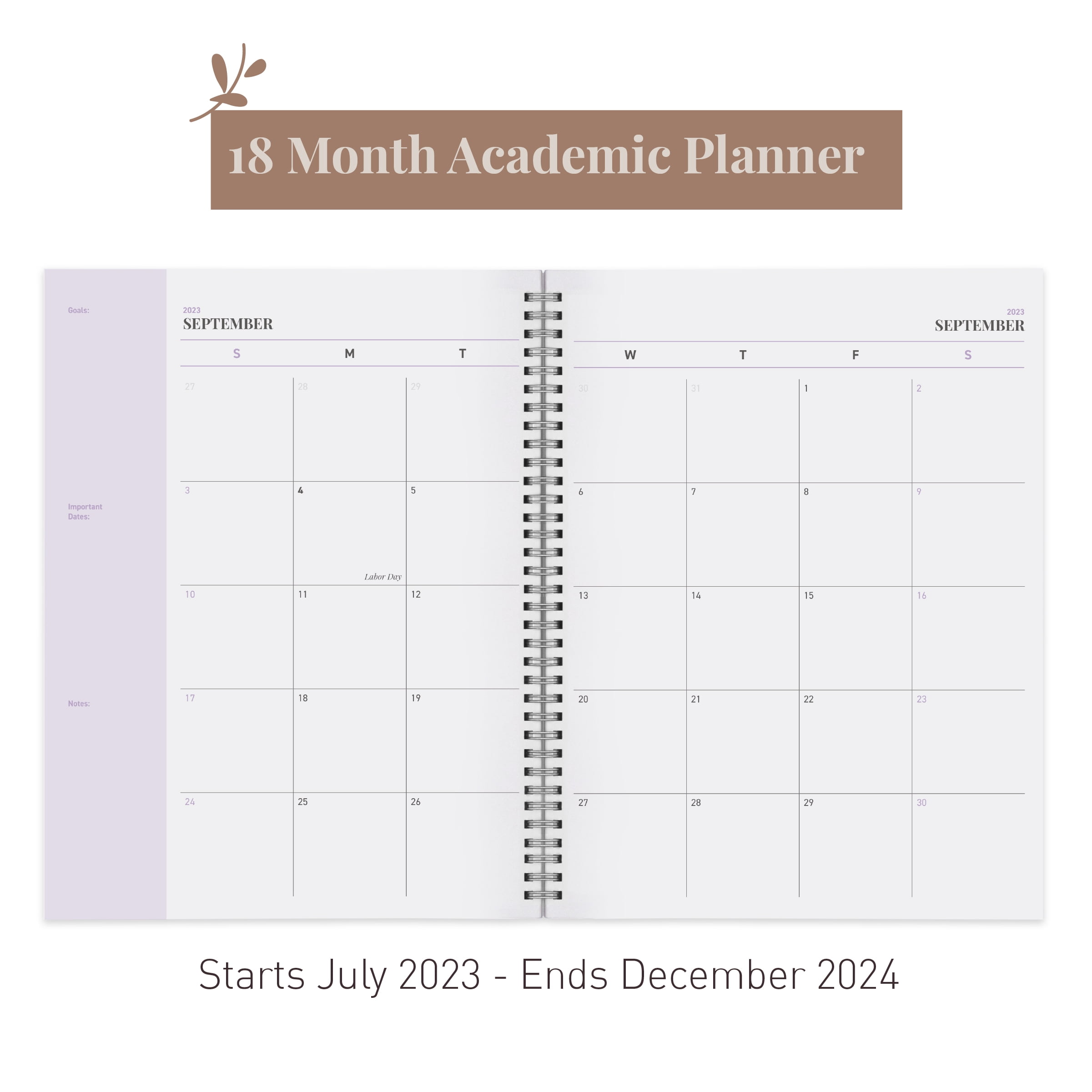 Stream 2023-2024 Academic Planner — Weekly and Monthly : 18-Month