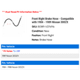 thumbnail image 2 of Front Right Brake Hose - Compatible with 1984 - 1989 Nissan 300ZX 1985 1986 1987 1988, 2 of 2