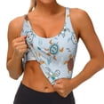 thumbnail image 3 of Uemuo Sea Turtle Pattern Women's Sports Bra - High Impact Support, Breathable, and Comfortable Athletic Bra for Running, Yoga, and Workouts, 3 of 9