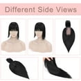 thumbnail image 2 of MY-LADY 100% Remy Human Hair Women Topper Hair Toppers Silk Base Hair Pieces Clip In Hair Topper with 3D Air Bangs 17 Colors 14inch #01 Jet Black, 2 of 8