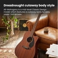 thumbnail image 4 of Fender CD-60SCE Solid Top Dreadnought Acoustic-Electric Guitar - All Mahogany w/ Hard Case, 4 of 9