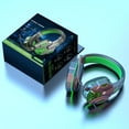 thumbnail image 7 of Wireless Gaming Headset with Detachable Microphone, Bluetooth Over-Ear Headphones, LED Luminous, Noise Cancellation(Green), 7 of 7