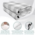 thumbnail image 4 of Full Quilt Set 78''x90'', Grey Plaid Lightweight Bedspread Coverlet Set with 2 Pillow Shams, Gradient Geometric Buffalo White Checkered Breathable All Season Quilt Bedding for Bedroom/Guest Room, 4 of 9