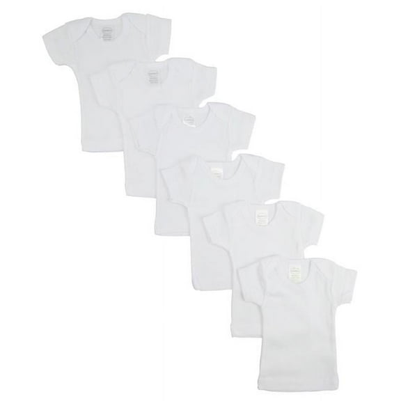 CS-055NB-055NB Short Sleeve Lap Tee, White - Newborn