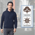 thumbnail image 2 of Wire Delight Men’s Hoodie, Heavy Blend Casual Pullover Hooded Sweatshirt with Pouch Pocket, Navy, 3XL, 2 of 5