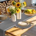 thumbnail image 4 of Pure Dark Grey Round 15 Inch Placemats Set of 8, Simple Solid Color HeatResistant Non Slip Place Mats for Dining Table, Wipeable Braided Kitchen Table Mats for Housewarming, 4 of 9