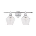 thumbnail image 5 of Gene 2 light Chrome and Clear glass Wall sconce, 5 of 15