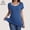 Blue, variant on Casual Ribbed Scoop Neck Short Sleeve Maternity Top