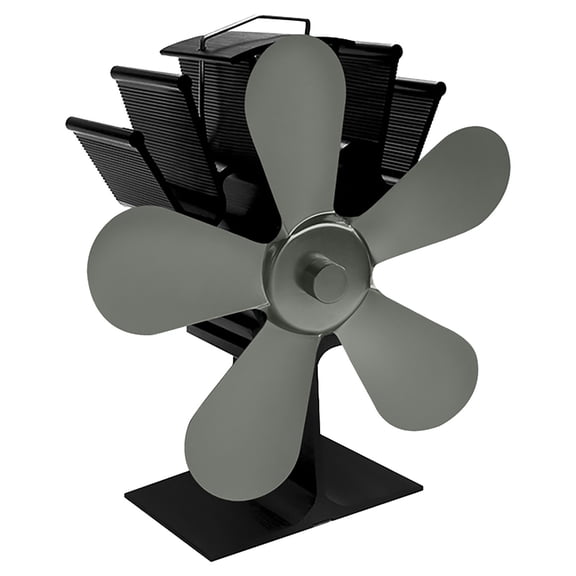 OEFNTAC Heat-Powered Stove Fan 5 Blades Fireplace Wood Stove Top Thermal Electric No Battery Eco-Friendly Aluminum 180-210CFM Large Volume Room Circulation 165x115x195mm