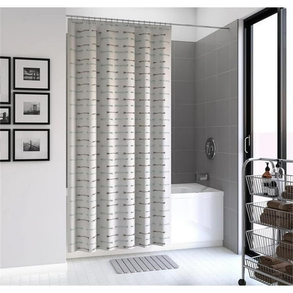 Morden Colorful Dash Cotton Fabric Shower Curtain - 70" X 72"