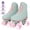 Green & Pink, variant on SLLINGLUO Roller Skates for Girls, High-Top Roller Skates Double Row Leather Shiny Quad Skates, Purple & Green, Youth 3