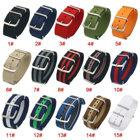 Military Watch Band Strap 18mm 20mm 22mm Ballistic Durable Military Nylon Watch Band Army Sports Nato Fabric Nylon Watchband Accessories For 007 James bond Watch Strap ()