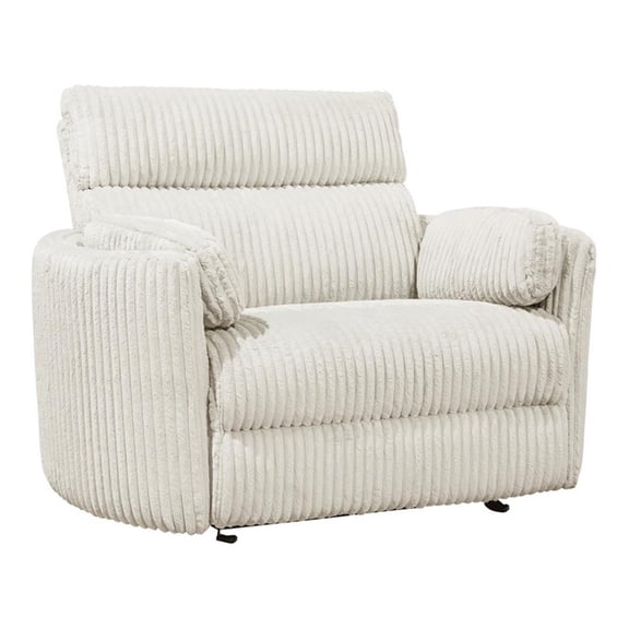 Rosebery Kids Modern Fabric XL Power Glider Recliner in Ivory