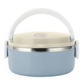 thumbnail image 1 of HLONK 4 Pcs  For Hot Food  Lunch Box  Thermal Lunch Box Stackable Hot Food Insulated Box 304 Stainless Steel Round Lunch Box Sealed Food Containers(Single Layer-Blue), 1 of 7