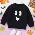 thumbnail image 2 of Odeerbi Infant Boys Girls Halloween Sweater Cute Winter Thermal Knit Crewneck Sweater Infant Halloween Cute Sweater Baby Knitted Tops Infant Clothes Black, 2 of 6