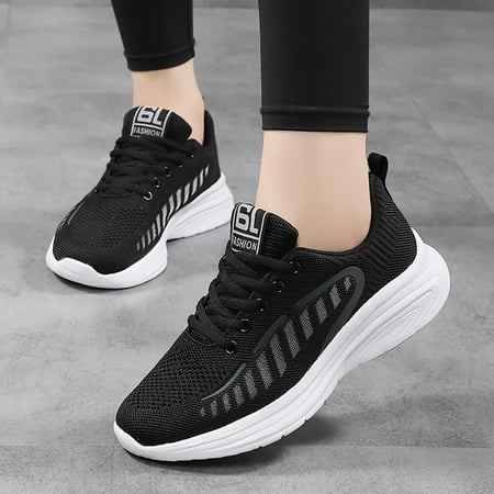 

Cathalem Sneaker Ball Dress for Women Fashionable Autumn Women Sports Flat Bottom Lightweight Mesh Breathable on Womens Sneaker Black 8