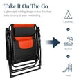 thumbnail image 5 of Best Choice Products Oversized Padded Zero Gravity Chair, Folding Outdoor Patio Recliner w/ Side Tray - Black/Orange, 5 of 7
