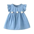 Babcutegg Cute Denim Skirt Dress With Floral Embellishment, Sleeveless — free download