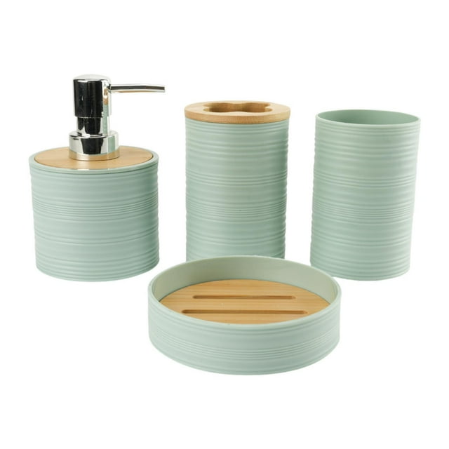Juego completo de accesorios de baño de 4 piezas perfecl decoración de baño moderna verde