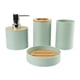 thumbnail image 1 of Juego de 4 accesorios de baño, regalo de inauguración de la casa, soporte para cepillo de dientes, accesorio de baño verde, 1 of 9