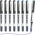 thumbnail image 1 of wqlpp-Liquid Ink Rollerball Pens, 0.7mm Fine Point Tip, 8 Pack (4 Black 4 Blue) Rollerball Pens Quick Drying, Rolling Pen Smooth Writing for Journaling, Note Taking, Office and School Supplies, 1 of 4