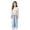 D947/Sky Blue, variant on Afdoent Girls 2 Piece Outfits Lace Blouse Top Solid color Loose Casual Wide Leg Long Pants Outfit