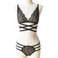 thumbnail image 2 of Conjunto de ropa interior encantadora para mujer, vendaje hueco, lencería de encaje floral, ropa de dormir, regalo Sweethay  XX000187-03, 2 of 7