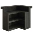 thumbnail image 5 of Spaco Modern L-Shaped Bar Counter with Slatted Design, Bar Counter with Durable Engineered Wood for Indoor as Home, Bar, Kitchen, Black, 5 of 5