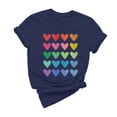 thumbnail image 5 of Diufon Hauts de la Saint-Valentin pour Femmes Décontracté Manches Courtes Col Rond Chandail Chemise Imprimé Graphique Mignon Tendance, 5 of 5